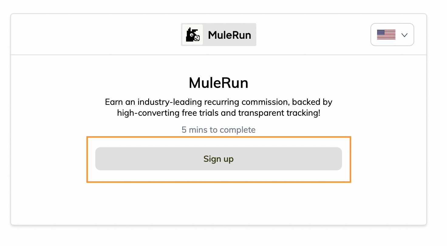Step 1 - MuleRun Impact 注册首页
